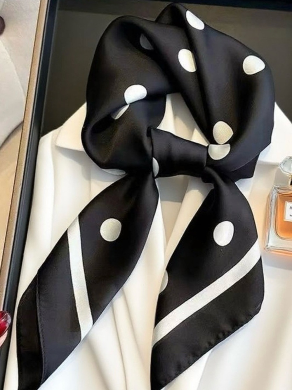 Polka Dot Silk Scarf Tie